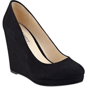 Nine West Black Suede Wedges
